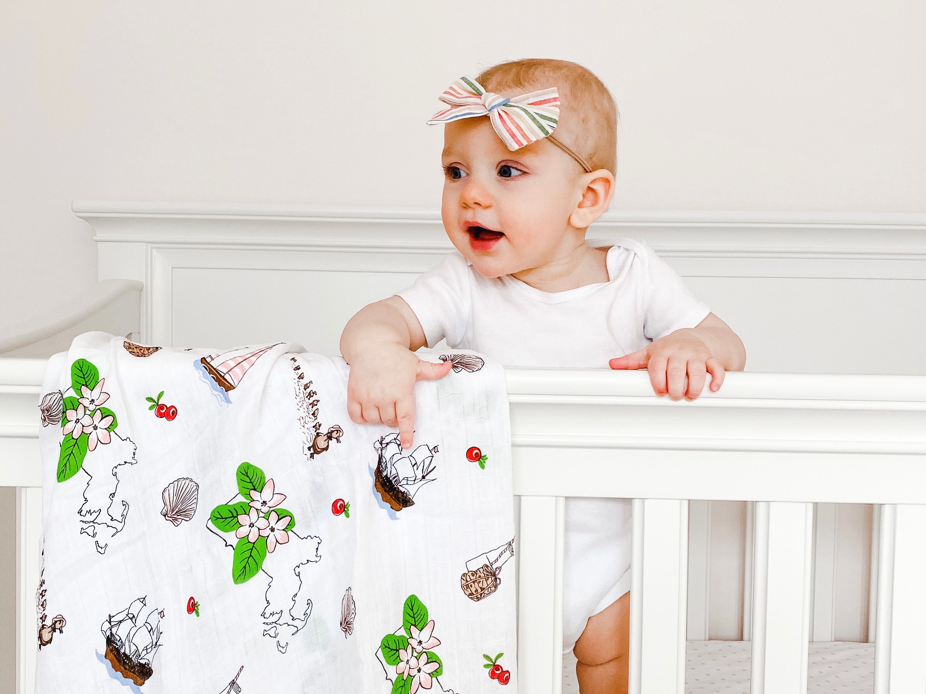 Locally Themed Baby Swaddle Blankets Bibs PJs for Your State Little Hometown