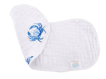 Load image into Gallery viewer, Baby Burp Cloth &amp; Bib Combo: Blue Crab - Little Hometown
