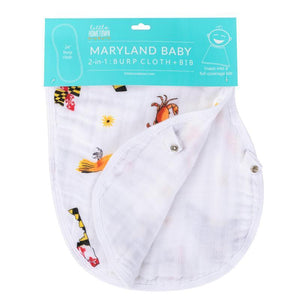 Baby Burp Cloth & Bib Combo: Maryland Baby - Little Hometown