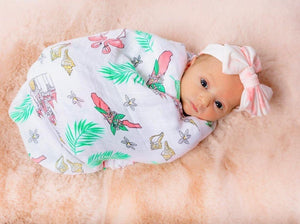 Florida Baby Muslin Swaddle Blanket (Floral) - Little Hometown
