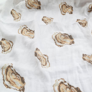 Gift Set: Aw Shucks! Oyster Baby Muslin Swaddle Blanket and Burp Cloth/Bib Combo - Little Hometown