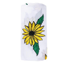Load image into Gallery viewer, Gift Set: Black Eyed Susan Muslin Swaddle Baby Blanket and Burp Cloth/Bib Combo - Little Hometown
