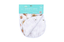 Load image into Gallery viewer, Gift Set: Shrimp&#39;n Grits Baby Muslin Swaddle Blanket and Burp Cloth/Bib Combo - Little Hometown
