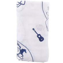 Load image into Gallery viewer, Gift Set: Southern Gentleman Baby Muslin Swaddle Blanket and Burp Cloth/Bib Combo - Little Hometown
