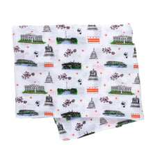Load image into Gallery viewer, Gift Set: Washington D.C. Baby Muslin Swaddle Blanket and Burp Cloth/Bib Combo - Little Hometown
