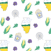 Load image into Gallery viewer, Muslin Swaddle Baby Blanket: Illinois Baby - Little Hometown
