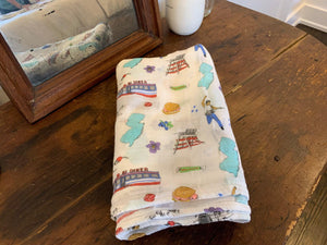 New Jersey Baby Muslin Swaddle Receiving Blanket - Little Hometown