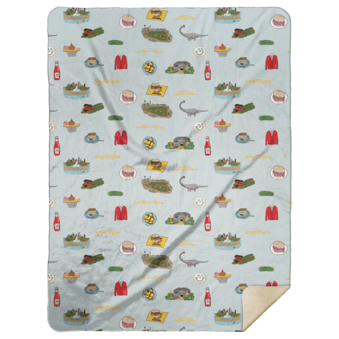 Pittsburgh Plush Throw Blanket 60x80 Little Hometown