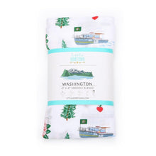 Load image into Gallery viewer, Washington (State) Baby Muslin Swaddle Receiving Blanket - Little Hometown
