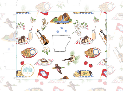 Arkansas-themed Baby Swaddle Blankets, Onesies, Pajamas, Burp Cloths, Bibs, and Gifts - Little Hometown