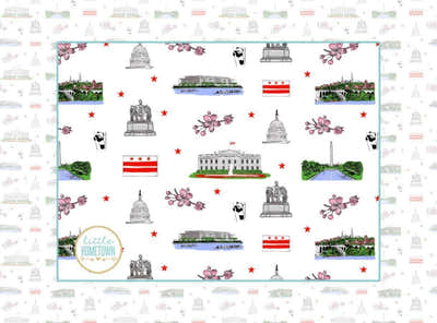 Washington D.C.-themed Baby Swaddle Blankets, Onesies, Pajamas, Burp Cloths, Bibs, and Gifts