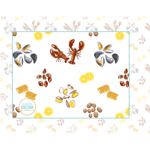 Baby Burp Cloth & Bib Combo: Clam Bake - Little Hometown
