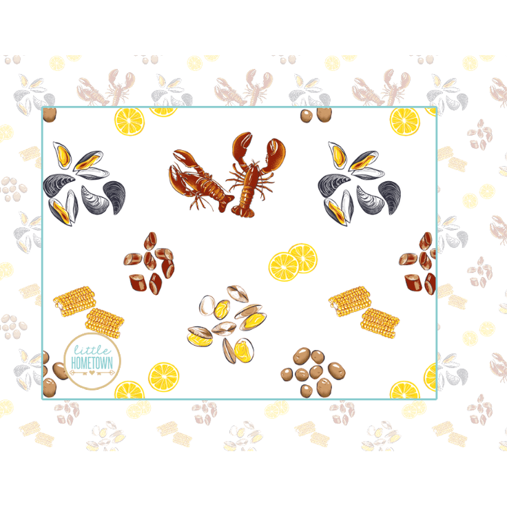 Baby Burp Cloth & Bib Combo: Clam Bake - Little Hometown