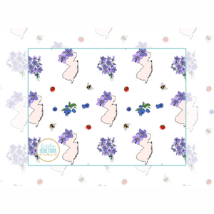 Baby Burp Cloth & Bib Combo: New Jersey Baby (Floral) - Little Hometown