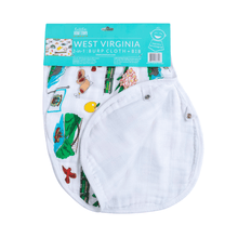 Load image into Gallery viewer, Baby Burp Cloth &amp; Bib Combo: West Virginia - Little Hometown
