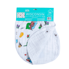 Load image into Gallery viewer, Baby Burp Cloth &amp; Bib Combo: Wisconsin - Little Hometown
