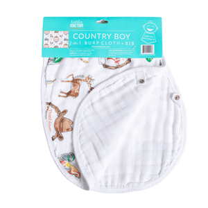 Country Boy 2 in 1 Burp Cloth and Bib Combo - Little Hometown