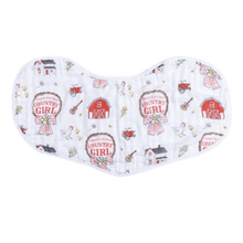 Load image into Gallery viewer, Country Girl 2 in 1 Burp Cloth and Bib Combo - Little Hometown
