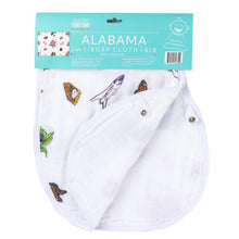 Load image into Gallery viewer, Gift Set: Alabama Floral Baby Muslin Swaddle Blanket and Burp Cloth/Bib Combo - Little Hometown
