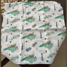 Load image into Gallery viewer, Gift Set: North Carolina Baby Muslin Swaddle Blanket and Burp Cloth/Bib Combo - Little Hometown
