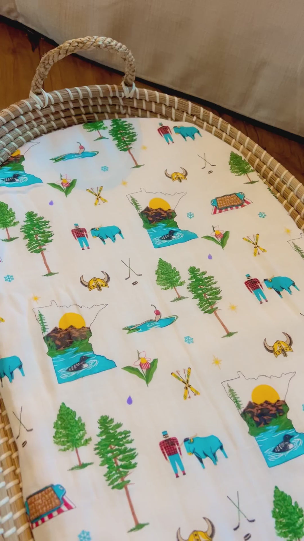 Gift Set: Minnesota Baby Muslin Swaddle Blanket and Burp Cloth/Bib Combo