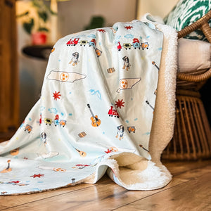 Tennessee Blue Plush Throw Blanket 60x80 - Little Hometown