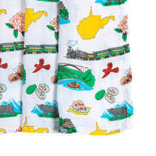 Load image into Gallery viewer, West Virginia Baby Muslin Swaddle Receiving Blanket - Little Hometown
