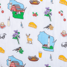 Load image into Gallery viewer, Wisconsin Baby Muslin Swaddle Receiving Blanket - Little Hometown
