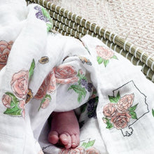 Load image into Gallery viewer, Alabama Baby Muslin Swaddle Blanket (Floral) - Little Hometown
