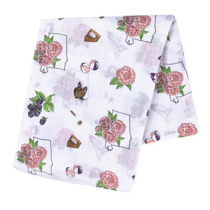 Alabama Baby Muslin Swaddle Blanket (Floral) - Little Hometown