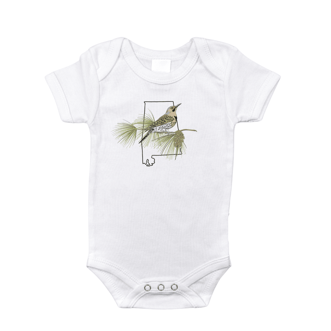 White baby onesie with 