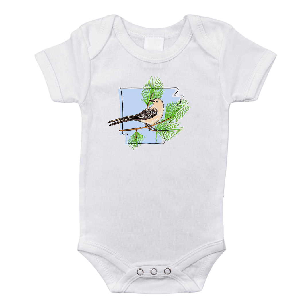 White baby onesie with 