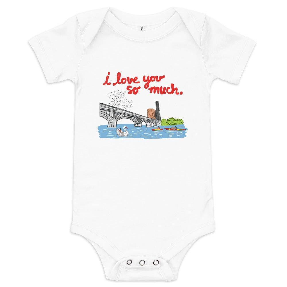 White baby onesie with 