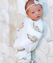 Load image into Gallery viewer, Aw, Shucks! Oyster Baby Muslin Swaddle Blanket - Little Hometown
