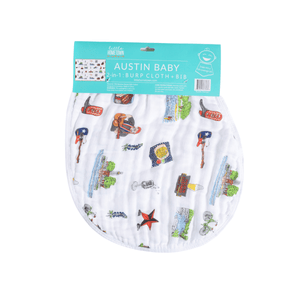 Baby Burp Cloth & Bib Combo: Austin - Little Hometown