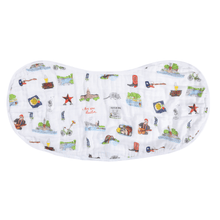 Load image into Gallery viewer, Baby Burp Cloth &amp; Bib Combo: Austin - Little Hometown
