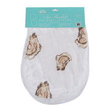 Load image into Gallery viewer, Baby Burp Cloth &amp; Bib Combo: Aw Shucks! Oyster - Little Hometown

