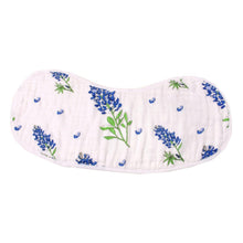 Load image into Gallery viewer, Baby Burp Cloth &amp; Bib Combo: Bluebonnets - Little Hometown
