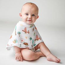 Load image into Gallery viewer, Baby Burp Cloth &amp; Bib Combo: California Baby - Little Hometown
