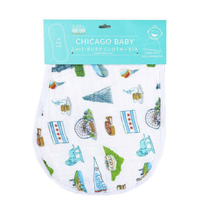 Baby Burp Cloth & Bib Combo: Chicago Baby - Little Hometown