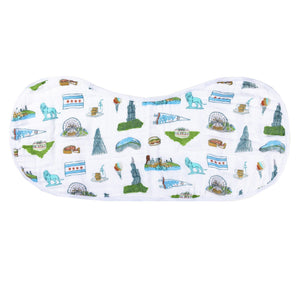 Baby Burp Cloth & Bib Combo: Chicago Baby - Little Hometown