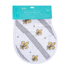 Load image into Gallery viewer, Baby Burp Cloth &amp; Bib Combo: Fleur de Lis - Little Hometown
