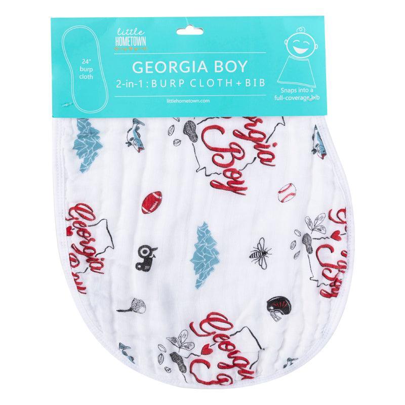 Baby bib and burp cloth set with 