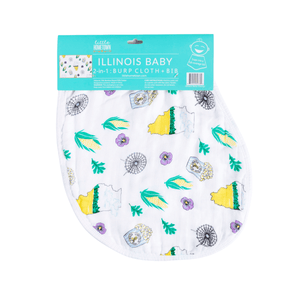 Baby Burp Cloth & Bib Combo: Illinois - Little Hometown