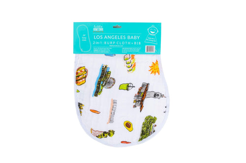 Baby Burp Cloth & Bib Combo: Los Angeles Baby - Little Hometown