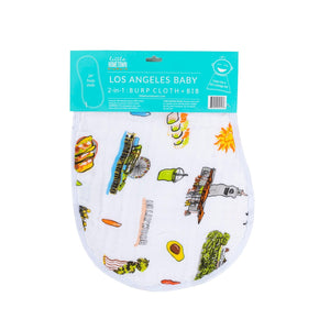 Baby Burp Cloth & Bib Combo: Los Angeles Baby - Little Hometown