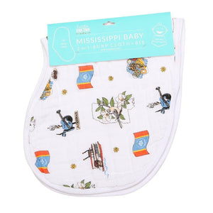 Baby Burp Cloth & Bib Combo: Mississippi - Little Hometown