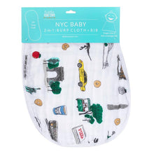 Load image into Gallery viewer, Baby Burp Cloth &amp; Bib Combo: New York City Baby - Little Hometown
