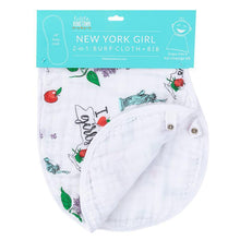 Load image into Gallery viewer, Baby Burp Cloth &amp; Bib Combo: New York Girl - Little Hometown
