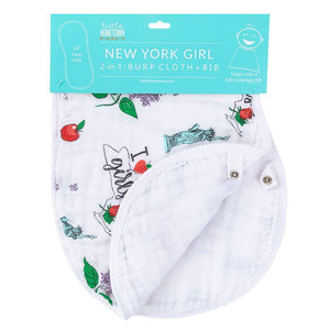 Baby Burp Cloth & Bib Combo: New York Girl - Little Hometown